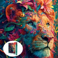 1000-Piece Jigsaw Puzzle for Adults: Majestic Lion in Vivid Colors, Large 70x50cm (27.5x19.7in) Christmas Gifts