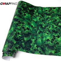 PVC Green Graffiti Adhesive Skull Sticker Decal Camouflage Sticker Bomb Vinyl Film Foil Car Motorcycle Roof Hood Films Wrap