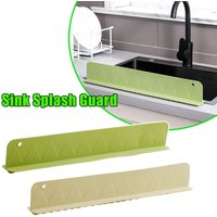 Kitchen Sink Splash Guard Anti Splash Water Dam Strip with Strong Suction Cups Waterproof Easy to Clean Kitchen Bathroom Vanity