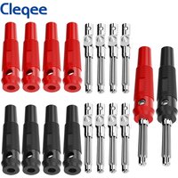 Cleqee P3008 4mm Stackable Banana Plug 32A High Current Screw Locking/Welding Copper Connector for Multimeter Speaker Cable