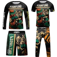 Rushguard kids Bjj Rash guard Jiu jitsu T-shirt+Pant Sets Kickboxing Jerseys Sport Boy Children Gi Muay Thai Shorts MMA Shirts