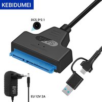 SATA to USB Cable USB 3.0/Type-C to SATA III Hard Driver Adapter for 2.5/3.5 HDD SSD SATA III Hard Disk Drive USB SATA Converter