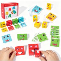 Face Change Cube Matching Table Game Expression Puzzle Blocks Logic Training Desktop Game For Family Leisure Party Gift Supply
