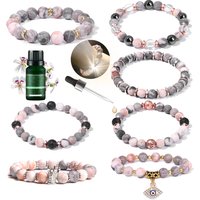 Fashion Pink Zebra Stone Bracelet For Women Men Natural Zebra Jaspers Bracelet Jewelry Male Bangles Yoga Essential Oil Diffuser
