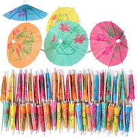 New Disposable Cocktail Umbrell Wooden 10cm Paper Umbrella Pick Fruit Sticks Picnic Wedding
