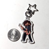 Fall Out Boy Acrylic Keychain Charms Cute Cartoon Rock Band Pendant Keyring for Fans Gift Backpack Decor