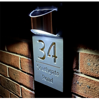 15x29CM Personalized Solar House Sign Led Modern Door Number Plaque Laser Cutting Contemporary House Plate