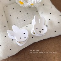 2pcs Cute Miffy Rabbit Bangs BB Clip Claw Hair Clip Cartoon Kawaii Girlish Student Hair Accessory Ornament Daily Styling Wear