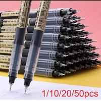 10/20/50Pcs/set High Quality Needle Type Gel Pens Straight Liquid Ballpoint Pen Kawaii Stationery School Office Supplies Writing