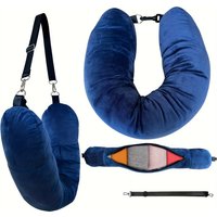 A new travel U-shaped pillow that can be filled with clothing, easy to carry, and a must-have for flights