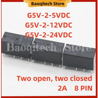 5 10 PCS G5V-2-5VDC G5V-2-12VDC G5V-2-24VDC Two open two closed 2A 8PIN New Authentic Original Signal Relay For OMRON
