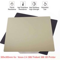 PEI Plate 305x305mm Smooth PEI Spring Steel Flexible Build Plate for Voron 2.4 300/Trident 300 3D Printer,Warp-Free Adhesion