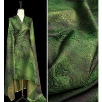 Seaweed Green Weaving Brocade Jacquard Fabric Oil Painting Abstract for Suit Coat Clothing By The Yard Diy Sewing Cloth