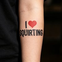 Adult 'I Love Squir' Temporary Tattoo Fake Tattoo for woman Lover Themed Body Art Sticker