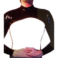 Sexy Latex Gummi Mens Long Sleeved Arm Cover Rubber Neck Shrug Tops Driving Cycling Cropped Cape S-LA133