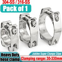 1pcs Genuine Jubilee Super Clamps Clips Heavy Duty Mild Steel Hose Clamps 304/316 Stainless Steel T-Bolt Hose Clamp
