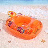 Baby Water Toys Swim Ring with Cartoon Animals Outdoor Pool Inflatable Seat Float Boat Water Play Games Accessories for Kids