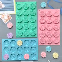 1pc 15 hole spiral silicone mold for baking mousse cakes, ice cream desserts, pudding, brownie pastries, gummies, jelly cakes