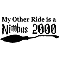Car Sticker Funny My Other Ride Is A Nimbus 2000 Creativity Sun Protection Waterproof Vinyl Decal,16CM*7CM