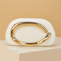 Women's Clutch Bag, Elegant and Simple Evening Bag, Hard-Shell Bag, Unique-Shaped Bag, Fashionable Solid-Color Clutch Bag Suitable for Party Occasions, Trendy and Versatile, and a Refined and Elegant