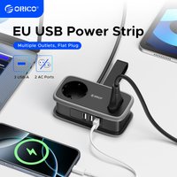 ORICO EU Plug Electrical Power Strip 2 AC Outlets 2 USB 1.1M Extension Cord Ports 15.5W Fast Charging Universal Travel Adapter