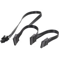 6Pin To 3*SATA 15Pin Module Power Supply Cable for CORSAIR RM650X CX430M Hard Disk Power Cord Black White Flat Cable