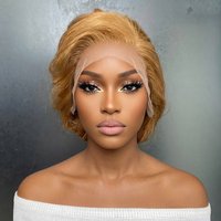 Remy Human Hair #27 Color Straight 13x4 Transparent Lace Frontal Wig