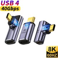USB4.0 40Gbps USB C Elbow Magnetic Adapter OTG USB C To Type C 100W Fast Charging Magnet Converter 8K@60Hz 90 Degree adaptador