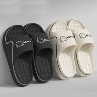 Printting Cute Bear Women Slippers Summer Indoor Soft Cartoon Sandals Bathroom Anti-slip Indoor Outdoor Men Casual Shoes Couple