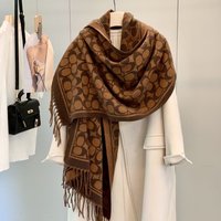 Autumn and Winter Popular Imitation Cashmere Scarf Women's Double-sided Thick Shawl Dual-use Warm and Versatile Scarves Tassel