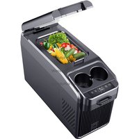 18L Portable Fridge Freezer 12 Volt Refrigerator Armrest Box for Car with Dual Cup Holder Shoulder Belt