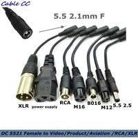DC Adapter Converter Plug 5.5mm*2.1mm Female to XLR 3Pin 5.5*2.5MM 8.0x1.6MM Adapter Connector