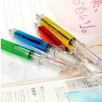 4PCS/lot Liquid Novelty Syringe Ballpoint Pen Syringe Ballpoint Pen Child Gift