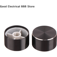 【GE】1Pcs 22x12mm 6mm D-Type Shaft Hole Potentiometer Control Knob For Volume Tone Knobs Black Aluminum