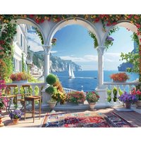 Pavilion by the Sea Scenery 500/1000/1200/2000 PCS Jigsaw Puzzles Family Activity Games for Gameroom Bedroom Gifts Home Decor