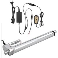 DC12V 750N 75 kg Linearantrieb mit kabelgebundener Steuerung und EU-Netzteil, 10 mm/s Geschwindigkeits-Linearantrieb mit begrenztem Schalter