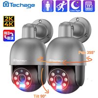 Techage UHD 4K 5MP 8MP IP-Kamera Rot-Blau-Licht-Alarm Menschenerkennung Nachtsicht PoE Sicherheits-CCTV-Kamera Schutzvideo