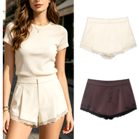 Lace Hem Shorts Women's 2026 Summer Lace Trim New Style Mini Shorts Fashion Holiday Cute High Street Shorts Y2K