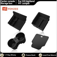 YZ Für Tesla Model 3/Y/YL Highland Juniper 2025-2026 Model Y 2021-2024 Aufbewahrungsbox Armlehnenablage Silikon-Getränkehalter Organizer Box Teile Boîte De Rangement Tesla Autozubehör