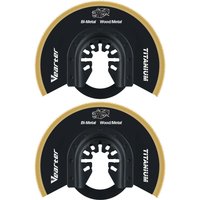 Vearter 2Pack Titanium Coated Oscillating Multitool Semi-Circular Saw Blade For Cutting Metal Nails Wood Plastic Hard Material