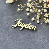 Customized name micro seal anniversary gift, Initial letter gift, Personalized logo, Custom brooch