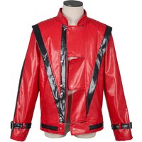 Michael Jackson Thriller Scary Costumes Red Leather Jacket for Men's Man Adults Dress Halloween Christmas Top Coat Costumes New image 4