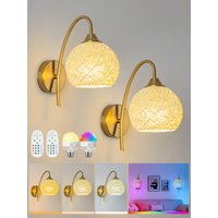 Battery-Powered Wall Light, Wireless Charging Wall Light, with 2000Mah Dimmable Detachable Bulb and Remote Control, 15-Color Wall Light, Bedroom Living Room Hallway Wall Decoration
