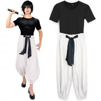 2026 Toji Fushiguro Cosplay Costume Stretchy Top Pants Outfit Adult Unisex Short Sleeve Top Pants Suit Halloween