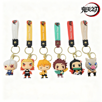 41 Styles Demon Slayer Kimetsu No Yaiba Blade of Ghost Keychain Cute Characters Bag Decor Car Key Chain Ring Fans Gift