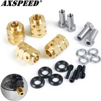 AXSPEED 4PCS 12mm Wheel Hex Adapter Heavy Duty Brass 5/8/9/10/11/12/15/20mm for 1/10 TRX4 TRX6 RC Crawler Car Parts