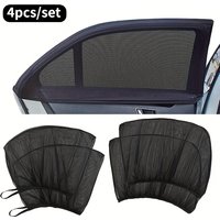 4PCS Black Dense Mesh Car Sunshade Self Driving Tour/camping/parking Rest Window Mosquito Cover Side Dust Cover Easy Install