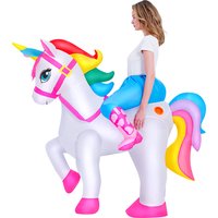 Adult Kids Animal Colorful Inflatable Unicorn Costumes Garment Suit Anime Halloween Carnival Party Cosplay Costume for Man Woman