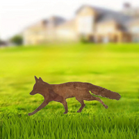 Outdoor Charm: Rustic Metal Fox Garden Stake โ Delightful Halloween Decor, Functional Ornament for Yard Enhancement