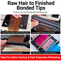Wikytina Professional Hair Extension Machine Keratin Flat Plate K-Tip Bonding Tools for Salon Use Complete Full Set Business Kit